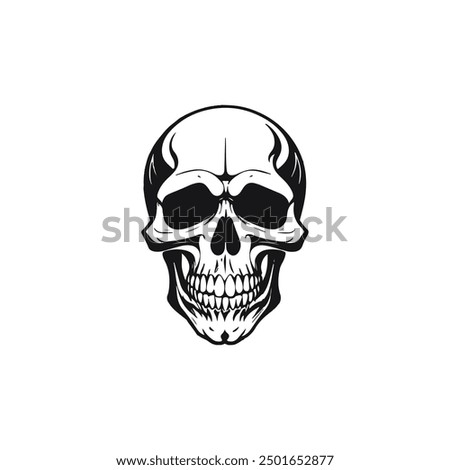 A skull with a skull and a black background with blotches
