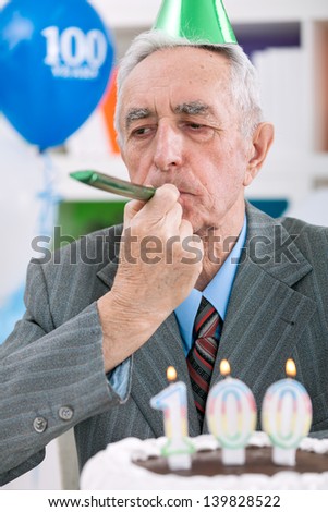 Senior man celebrates his one hundredth birthday