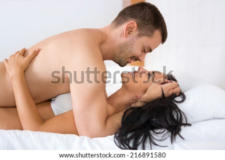 Young romantic couple having sex