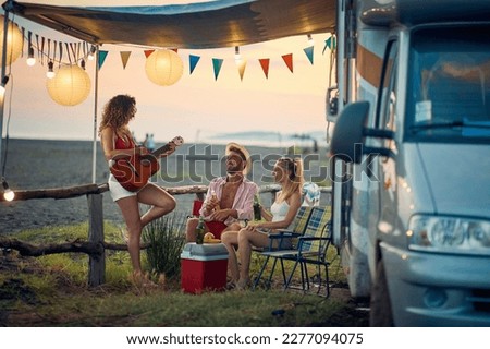 Similar – Image, Stock Photo Resting outdoor. Group of family members is walking in the field.  Zickental, Rohr, Southern Burgenland, Austria