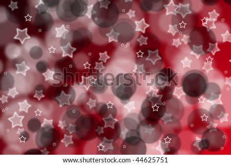 red xmas background , illustration of stars and circles
