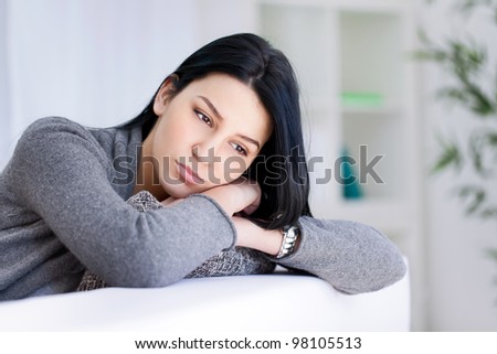 Similar – Image, Stock Photo Young depressed unhappy woman lying in bed with health problems, screaming,hangover,depression,sleepless woman,migraine top view with white sheets