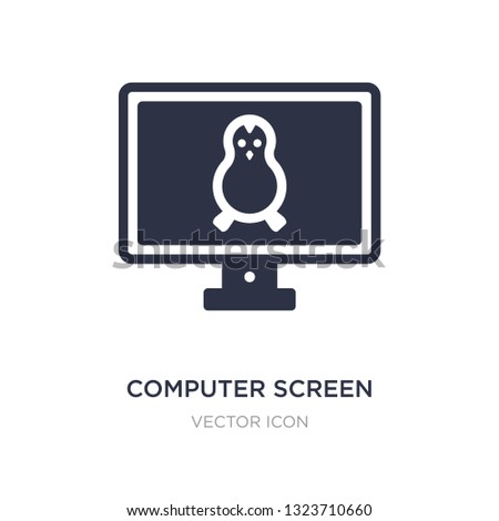 computer screen linux icon on white background. Simple element illustration from Technology concept. computer screen linux sign icon symbol design.