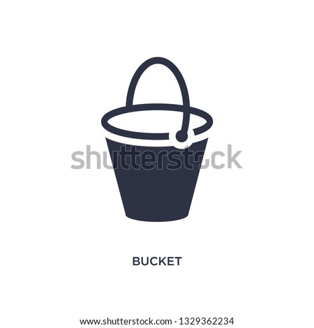 bucket icon. Simple element illustration from construction tools concept. bucket editable symbol design on white background. Can be use for web and mobile.