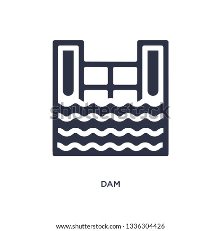 dam isolated icon. Simple element illustration from ecology concept. dam editable logo symbol design on white background. Can be use for web and mobile.