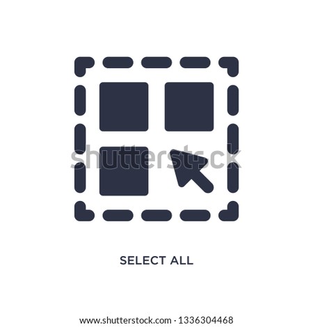 select all isolated icon. Simple element illustration from geometry concept. select all editable logo symbol design on white background. Can be use for web and mobile.
