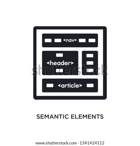 semantic elements isolated icon. simple element illustration from technology concept icons. semantic elements editable logo sign symbol design on white background. can be use for web and mobile