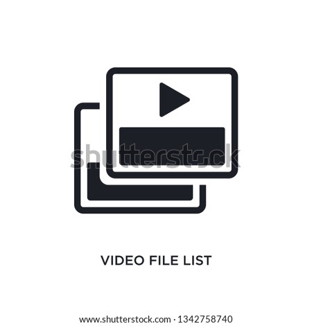 video file list isolated icon. simple element illustration from electronic stuff fill concept icons. 