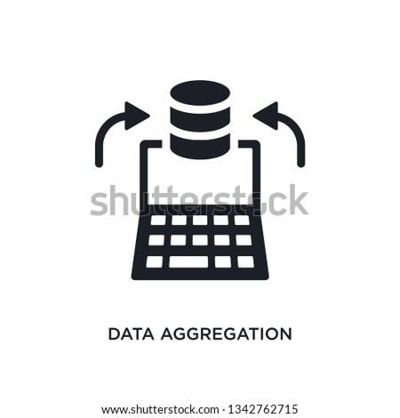 data aggregation isolated icon. simple element illustration from general-1 concept icons. data aggregation editable logo sign symbol design on white background. can be use for web and mobile