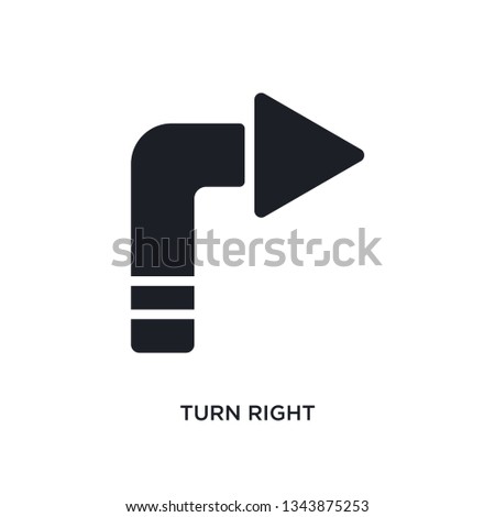 turn right isolated icon. simple element illustration from ultimate glyphicons concept icons. turn right editable logo sign symbol design on white background. can be use for web and mobile