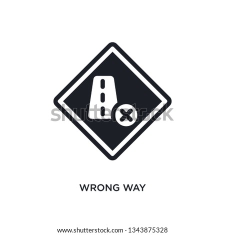 wrong way isolated icon. simple element illustration from traffic signs concept icons. wrong way editable logo sign symbol design on white background. can be use for web and mobile