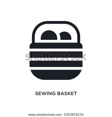 sewing basket isolated icon. simple element illustration from sew concept icons. sewing basket editable logo sign symbol design on white background. can be use for web and mobile