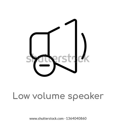 outline low volume speaker vector icon. isolated black simple line element illustration from music and media concept. editable vector stroke low volume speaker icon on white background