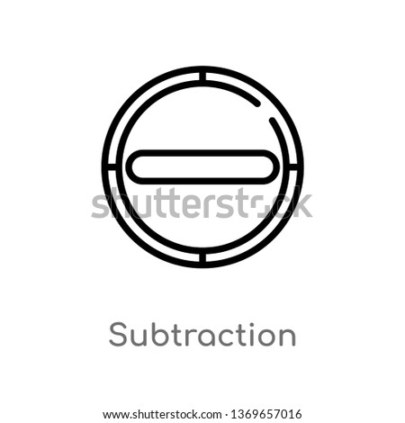 subtraction vector line icon. Simple element illustration. subtraction outline icon from user interface concept. Can be used for web and mobile