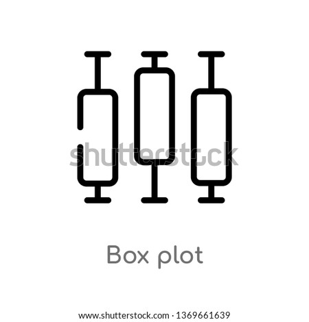 box plot vector line icon. Simple element illustration. box plot outline icon from user interface concept. Can be used for web and mobile