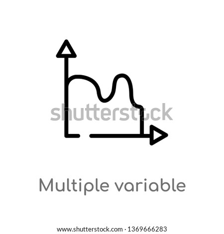 multiple variable continuous chart vector line icon. Simple element illustration. multiple variable continuous chart outline icon from user interface concept. Can be used for web and mobile