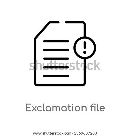 exclamation file vector line icon. Simple element illustration. exclamation file outline icon from ultimate glyphicons concept. Can be used for web and mobile