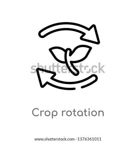 crop rotation vector line icon. Simple element illustration. crop rotation outline icon from agriculture farming concept. Can be used for web and mobile