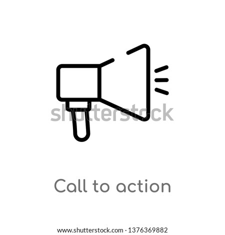 call to action vector line icon. Simple element illustration. call to action outline icon from technology concept. Can be used for web and mobile