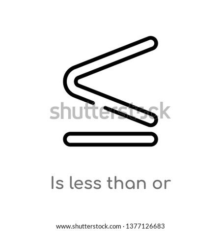 is less than or equal to vector line icon. Simple element illustration. is less than or equal to outline icon from signs concept. Can be used for web and mobile