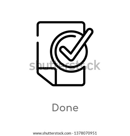 done vector line icon. Simple element illustration. done outline icon from productivity concept. Can be used for web and mobile