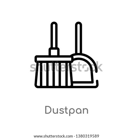outline dustpan vector icon. isolated black simple line element illustration from cleaning concept. editable vector stroke dustpan icon on white background