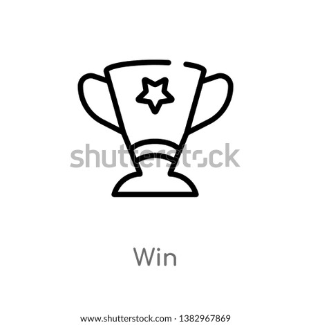 outline win vector icon. isolated black simple line element illustration from general concept. editable vector stroke win icon on white background