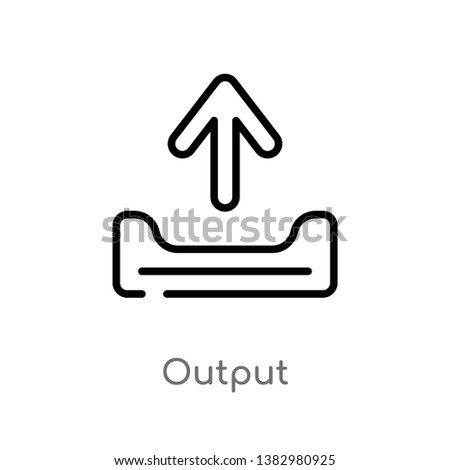 outline output vector icon. isolated black simple line element illustration from interface concept. editable vector stroke output icon on white background