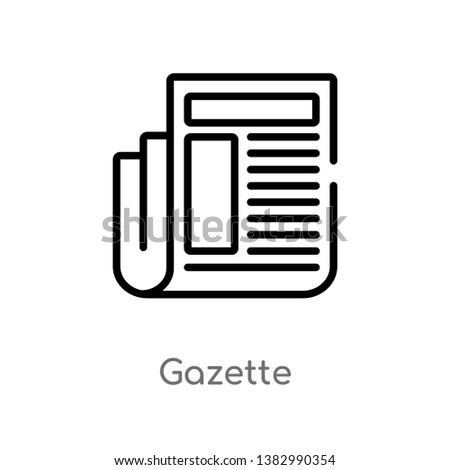 outline gazette vector icon. isolated black simple line element illustration from marketing concept. editable vector stroke gazette icon on white background