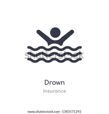 drown icon. isolated drown icon vector illustration from insurance collection. editable sing symbol can be use for web site and mobile app