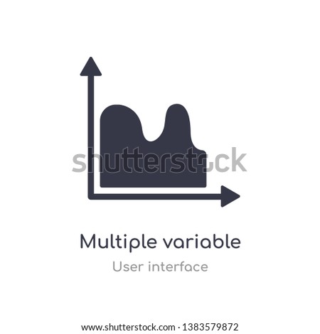 multiple variable continuous chart outline icon. isolated line vector illustration from user interface collection. editable thin stroke multiple variable continuous chart icon on white background