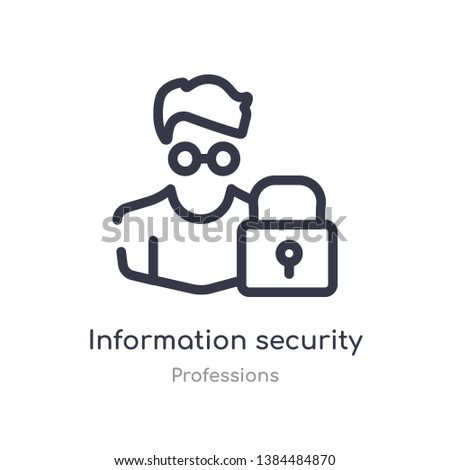 information security analyst outline icon. isolated line vector illustration from professions collection. editable thin stroke information security analyst icon on white background