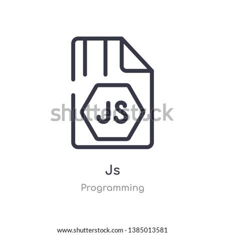js outline icon. isolated line vector illustration from programming collection. editable thin stroke js icon on white background