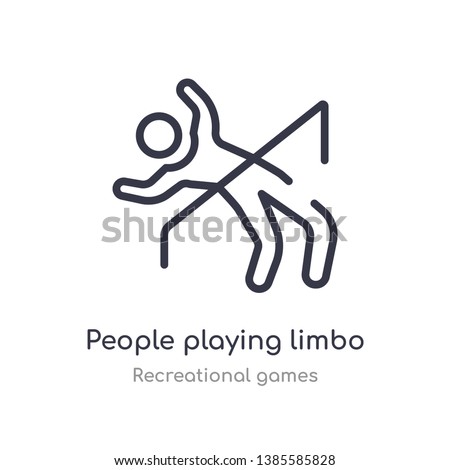 people playing limbo outline icon. isolated line vector illustration from recreational games collection. editable thin stroke people playing limbo icon on white background