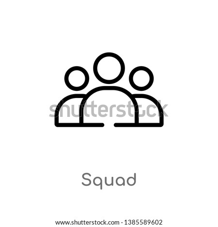 squad vector line icon. Simple element illustration. squad outline icon from tools and utensils concept. Can be used for web and mobile
