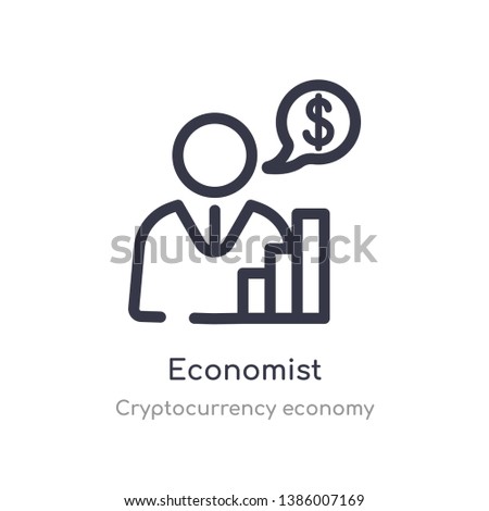 economist outline icon. isolated line vector illustration from cryptocurrency economy collection. editable thin stroke economist icon on white background