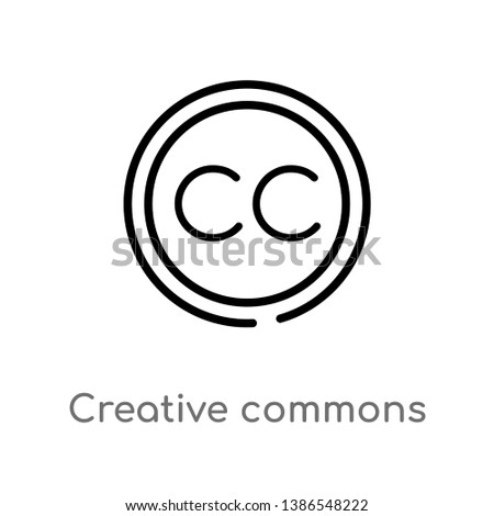 outline creative commons vector icon. isolated black simple line element illustration from content concept. editable vector stroke creative commons icon on white background