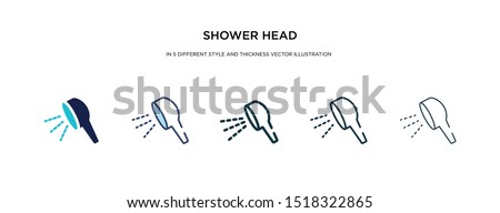 shower head icon in different style and thickness vector illustration. two colored and black shower head vector icons in filled, outline, line, stroke style can be used for web, mobile, ui