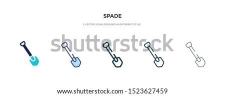 spade icon in different style vector illustration. two colored and black spade vector icons designed in filled, outline, line and stroke style can be used for web, mobile, ui