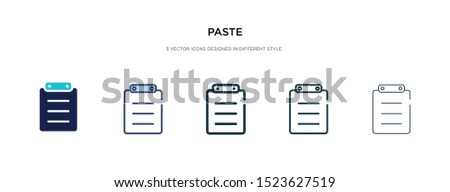 paste icon in different style vector illustration. two colored and black paste vector icons designed in filled, outline, line and stroke style can be used for web, mobile, ui
