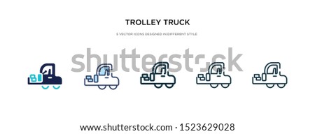 trolley truck icon in different style vector illustration. two colored and black trolley truck vector icons designed in filled, outline, line and stroke style can be used for web, mobile, ui