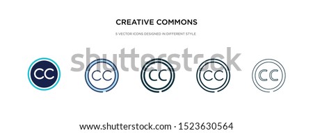 creative commons icon in different style vector illustration. two colored and black creative commons vector icons designed in filled, outline, line and stroke style can be used for web, mobile, ui