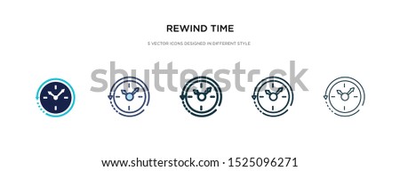 rewind time icon in different style vector illustration. two colored and black rewind time vector icons designed in filled, outline, line and stroke style can be used for web, mobile, ui