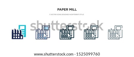 paper mill icon in different style vector illustration. two colored and black paper mill vector icons designed in filled, outline, line and stroke style can be used for web, mobile, ui
