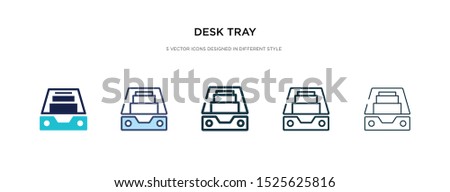 desk tray icon in different style vector illustration. two colored and black desk tray vector icons designed in filled, outline, line and stroke style can be used for web, mobile, ui