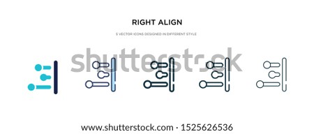 right align icon in different style vector illustration. two colored and black right align vector icons designed in filled, outline, line and stroke style can be used for web, mobile, ui
