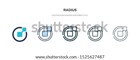 radius icon in different style vector illustration. two colored and black radius vector icons designed in filled, outline, line and stroke style can be used for web, mobile, ui
