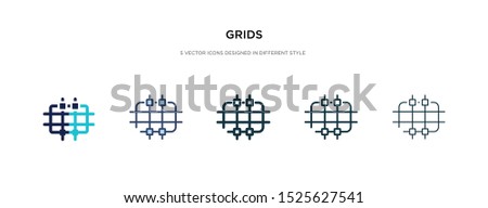 grids icon in different style vector illustration. two colored and black grids vector icons designed in filled, outline, line and stroke style can be used for web, mobile, ui
