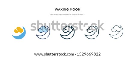 waxing moon icon in different style vector illustration. two colored and black waxing moon vector icons designed in filled, outline, line and stroke style can be used for web, mobile, ui