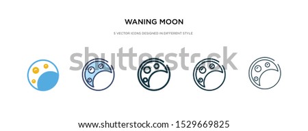 waning moon icon in different style vector illustration. two colored and black waning moon vector icons designed in filled, outline, line and stroke style can be used for web, mobile, ui